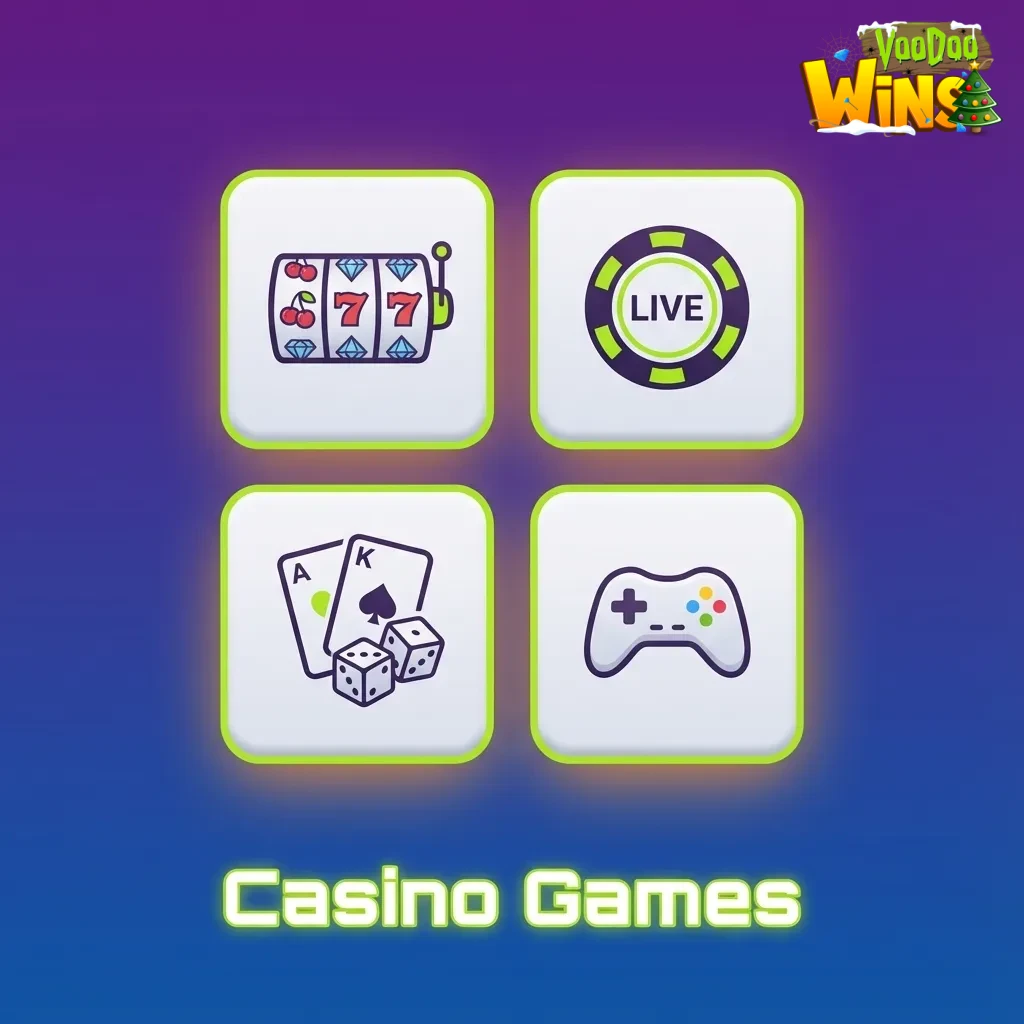 Voodoo Wins offers 2,500+ casino games: slots, jackpots, live blackjack, roulette, baccarat, craps, poker, Megaways.